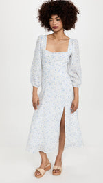 ASTR the label Women's Audette Dress, Blue White Ditsy, XS