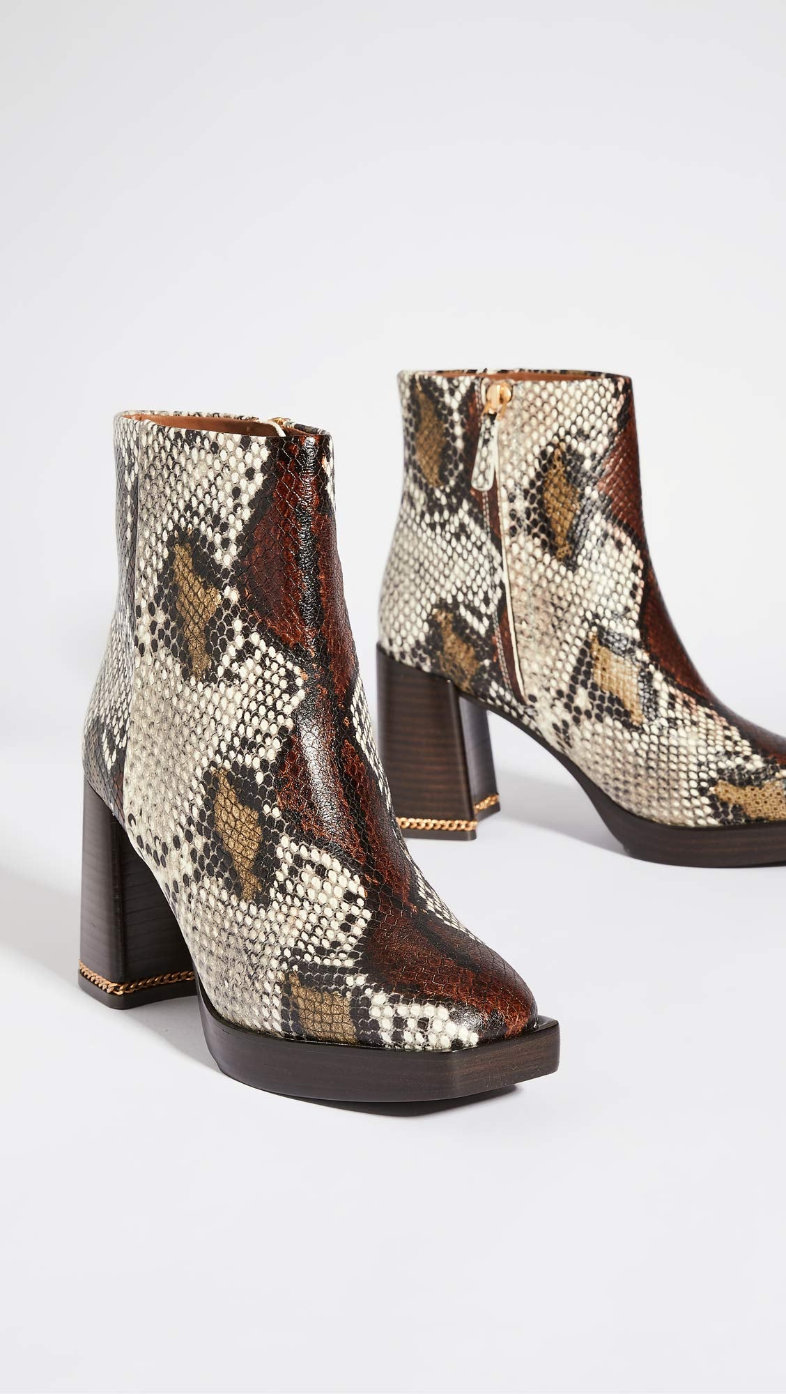 Tory Burch Women's Ruby 90mm Booties, Aspen Multi Printed Snake, 7 Medium US