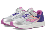 Saucony Kids Cohesion KDZ A/C Sneakers for Kids – Leather and Mesh Upper – PET Textile – EVA Footbed Purple/Silver/Pink 4.5 Big Kid M