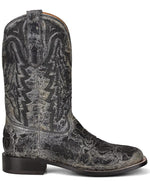 CORRAL Men's Exotic Alligator Inlay Western Boot Broad Square Toe Black 8.5 D