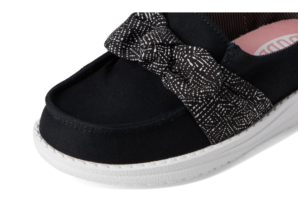 HEYDUDE Girls Wendy Bow Essentials (Toddler) Black 6 Medium