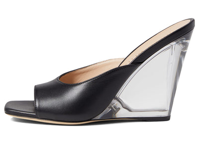 Stuart Weitzman Womens Tia 100 Lucite Wedge Black 7 B