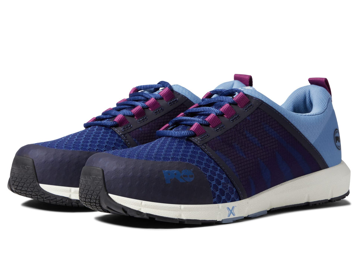 Timberland PRO® Radius Composite Safety Toe Sneakers for Women – Anti-Fatigue Technology – HoverSpring Foam Blue/Pink 8.5 C - Medium