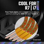Cooler Master Hyper 212 Black CPU Air Cooler, SickleFlow 120 Edge PWM Fan, Aluminum Top Cover, 4 Copper Heat Pipes, 152mm Tall, AMD Ryzen AM5/AM4, Intel LGA 1851/1700/1200 Brackets