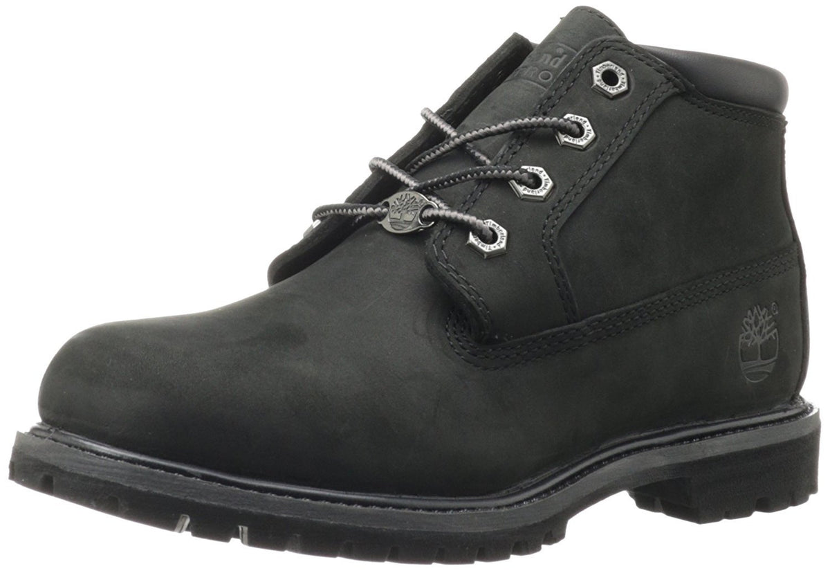 Timberland® Nellie Chukka Boots for Women – Full Grain Leather Upper – Removable Footbed – Rubber Outsole Black Nubuck 8.5 B - Medium