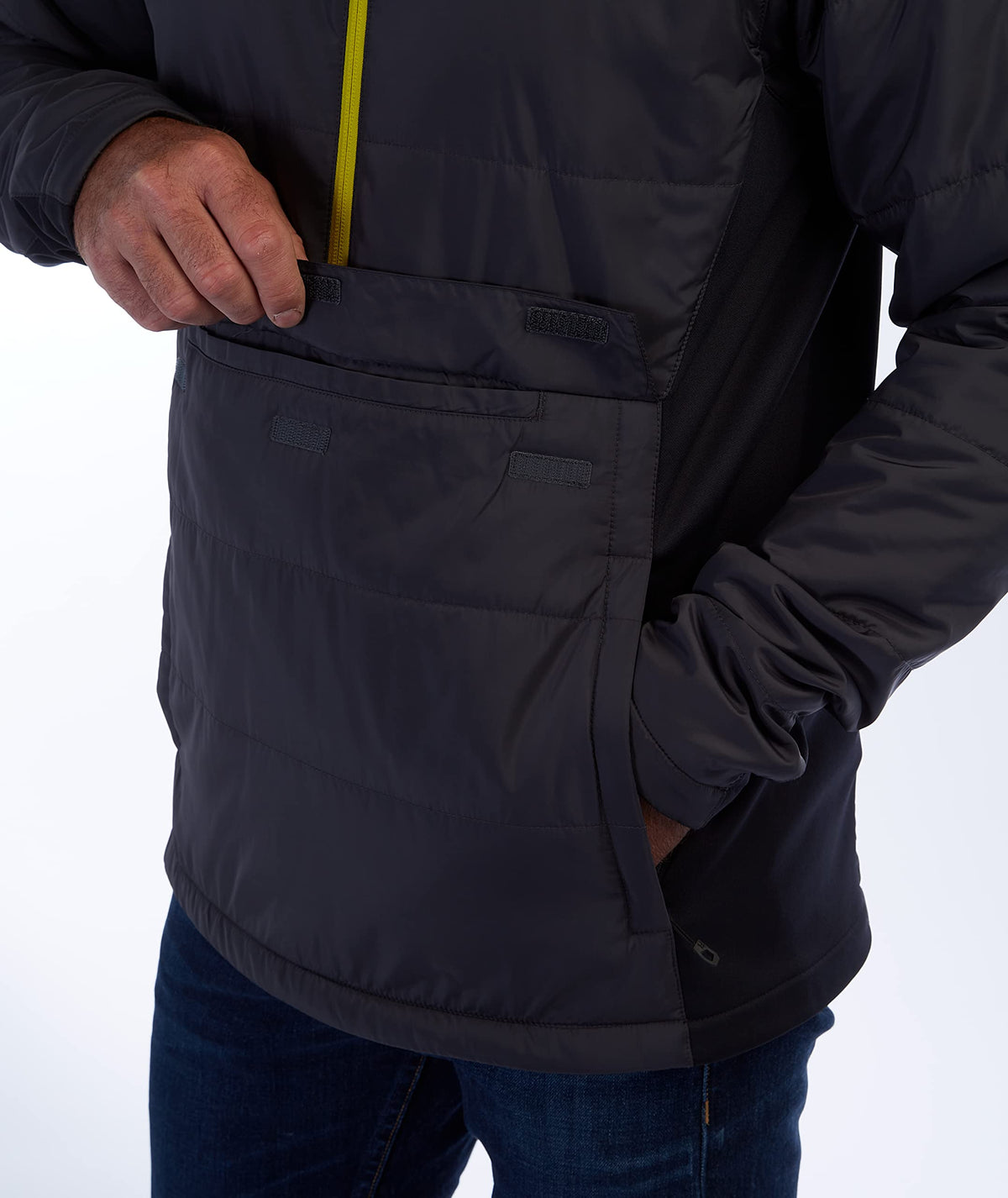 Spyder Men's Force Insulated Anorak Ski Jacket Windbreaker, Ebony, Medium