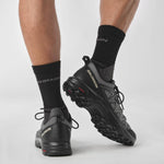 Salomon Men's X BRAZE Hiking Shoes for Men, Pewter / Black / Feather Gray,8.5