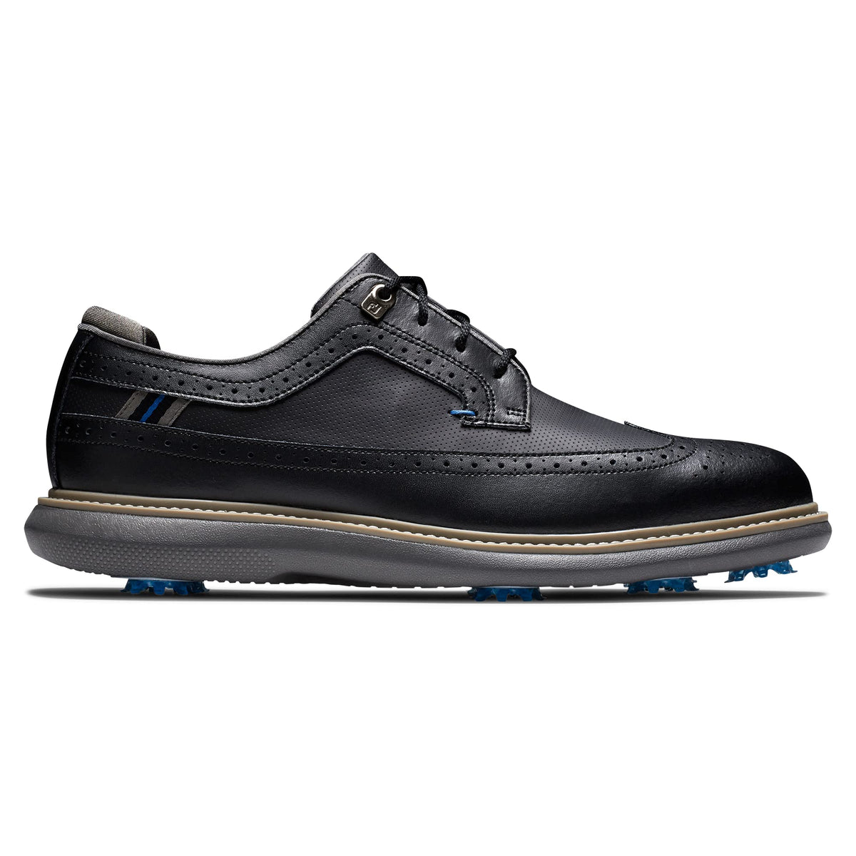 FootJoy Men's Traditions-Shield Tip Previous Season Style Golf Shoe, Black/Black/Grey, 10.5