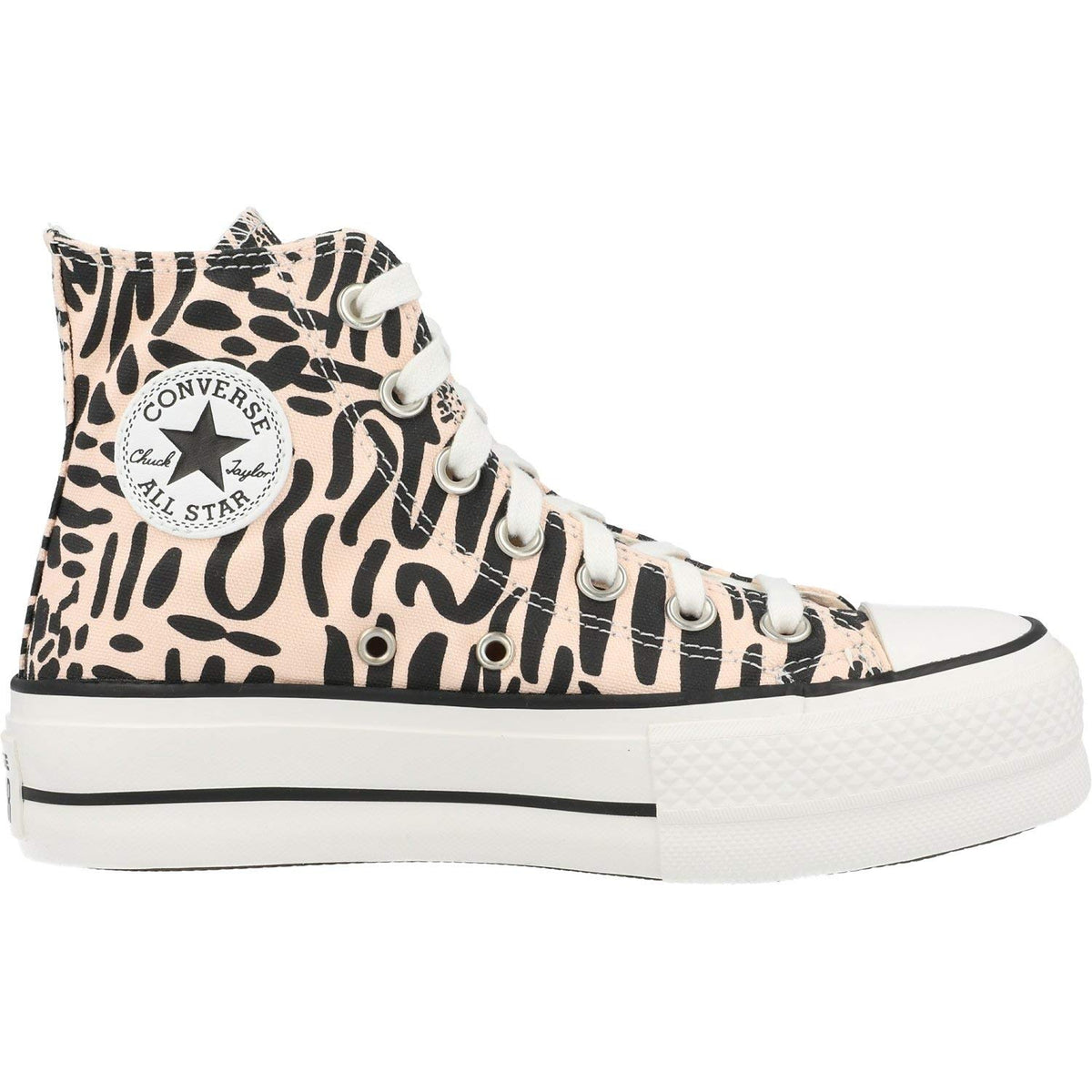 Converse Chuck Taylors All Stars Lift Hi Womens Black/Blue/Egret Trainers, Shadowberry Black Egret, 8.5 us