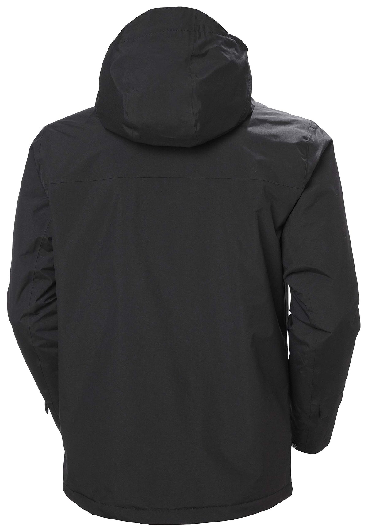 Helly-Hansen Mens Utility Waterproof Breathable Insulated Hooded Rain Jacket, 990 Black, Large