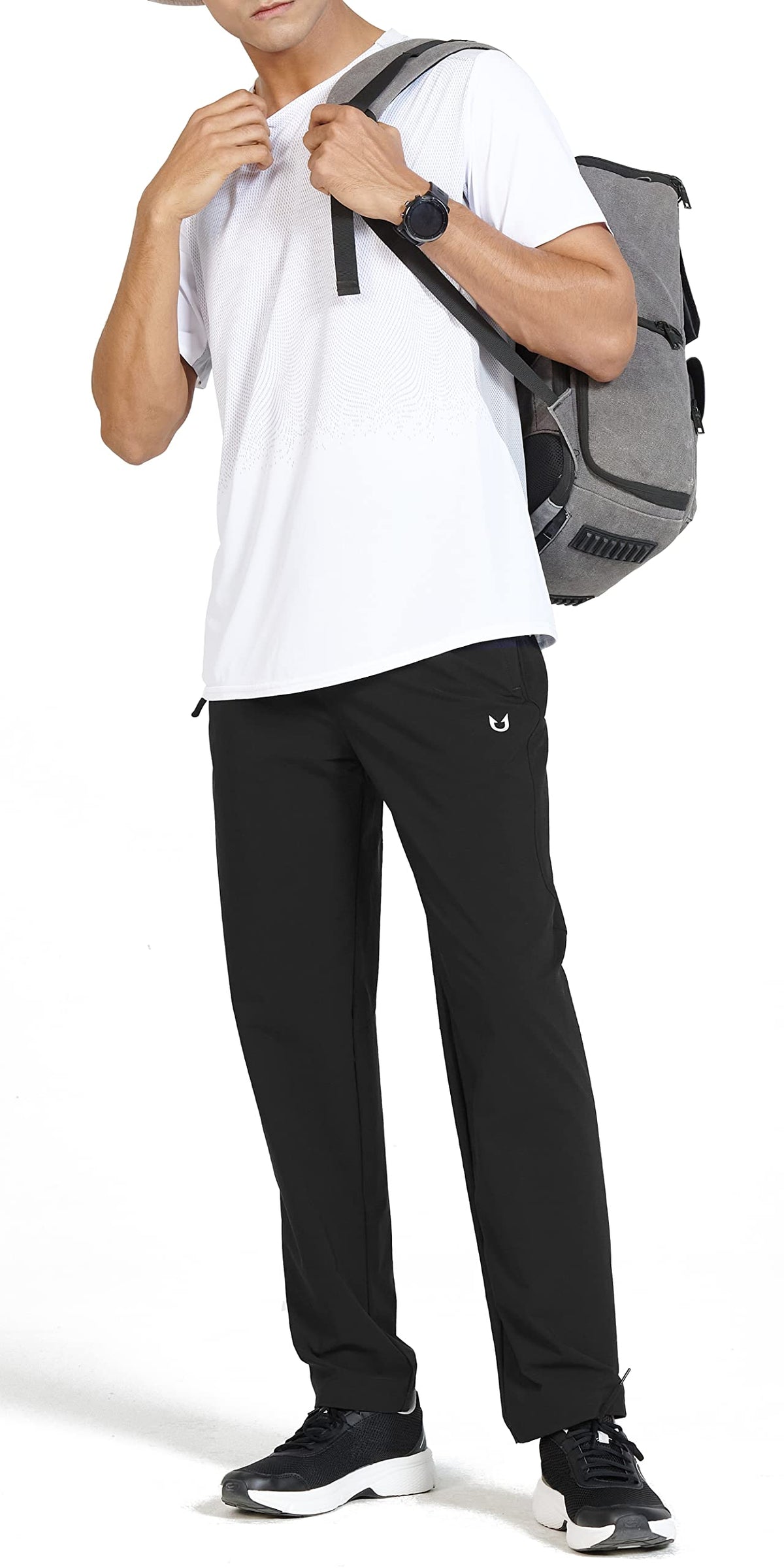 NORTHYARD Men's Lightweight Running Pants Quick Dry Athletic Pants Open Hem Active Training Workout Sports Pants Black M