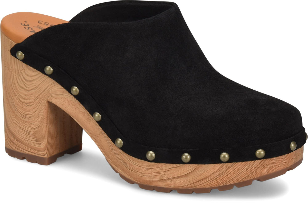 KORK-EASE Sudbury Women's Clog, Black Suede, 6M US