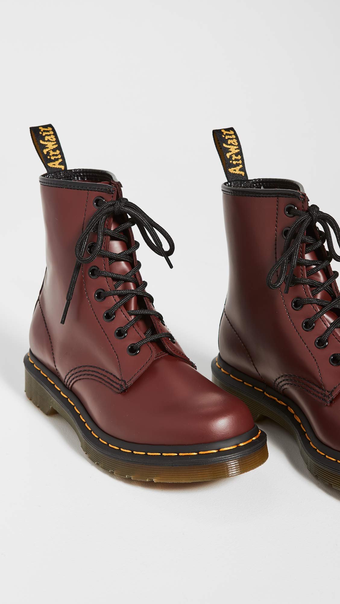 Dr. Martens Women's 1460 Smooth Leather 8 Eye Boot, Cherry Red, 8