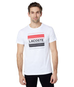Lacoste Short Sleeve Graphic Large Center Chest Tee White 4 (MD)