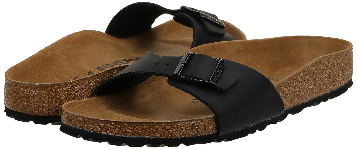 Birkenstock Women's Madrid Birko-Flor Sandal, Black Patent, 39 N EU/8-8.5 2A(N) US