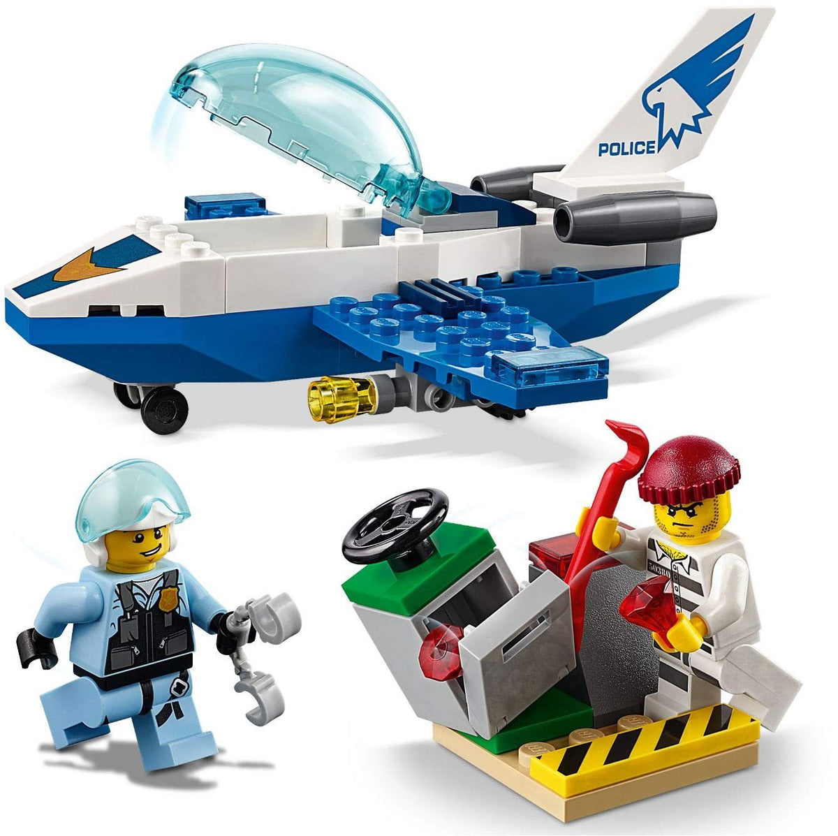 City Police Sky Police Jet Patrol Playset, Minifigures & Accessories, Police Toys for Kids