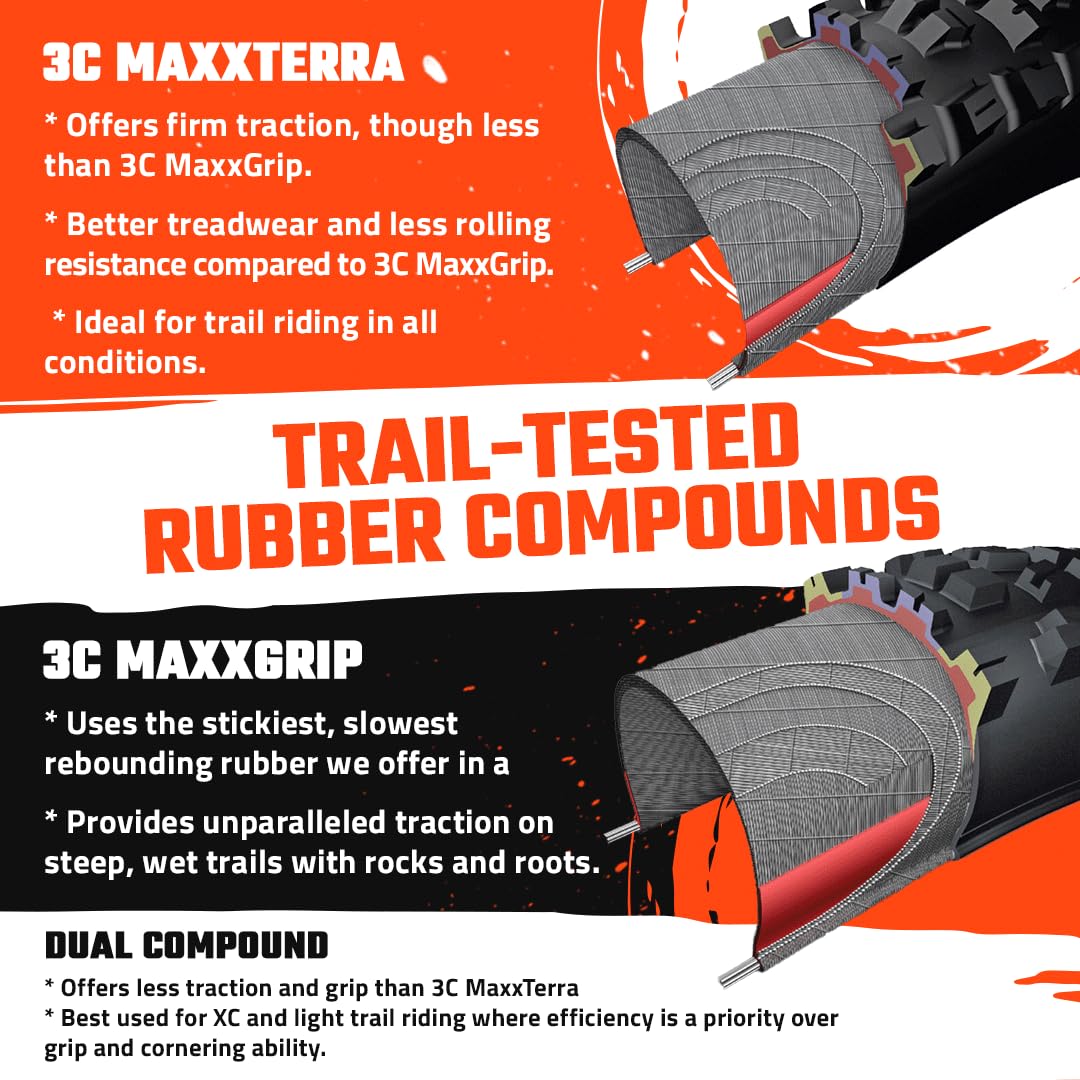MAXXIS Rekon - 3C MaxxTerra - 29, 27.5 - EXO, EXO+ - E25 Rating, Tubeless | Light-Duty Trail Tire, Size 29x2.40WT - 3CT, EXO+, E25