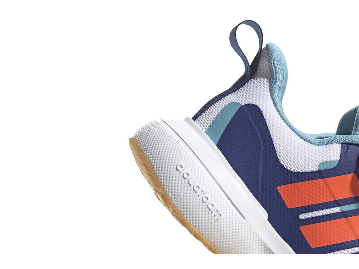 adidas® Kids Fortarun 2.0 Running Shoes – Ideal for Play and Walk – Textile Construction – Round Toe White/Solar Red/Victory Blue 3.5 Big Kid M