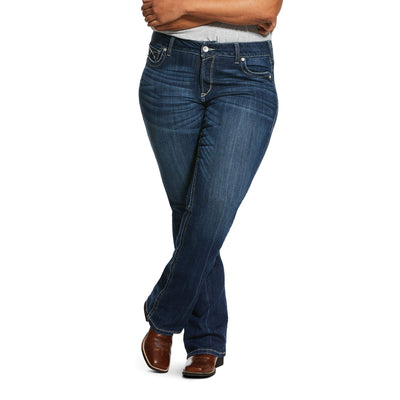 Ariat Women's R.e.a.l. Mid Rise Bootcut Jean 18 Plus Marine