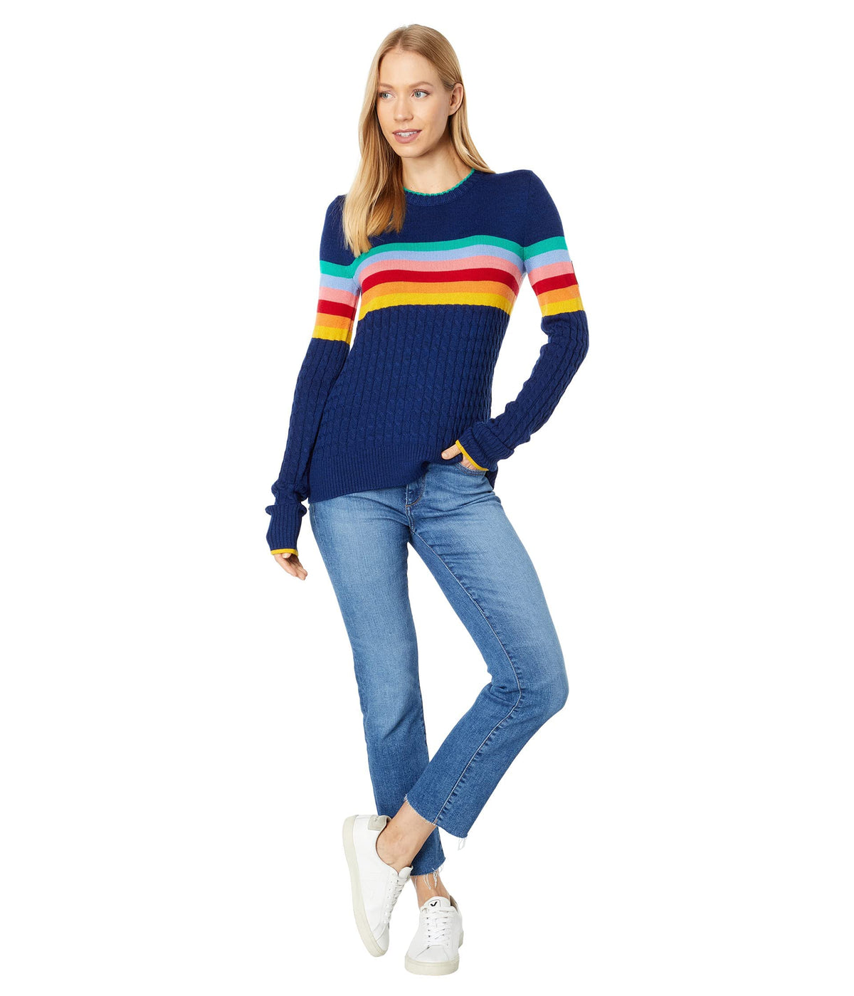 Obermeyer Donna Crew Neck Sweater Small Navy