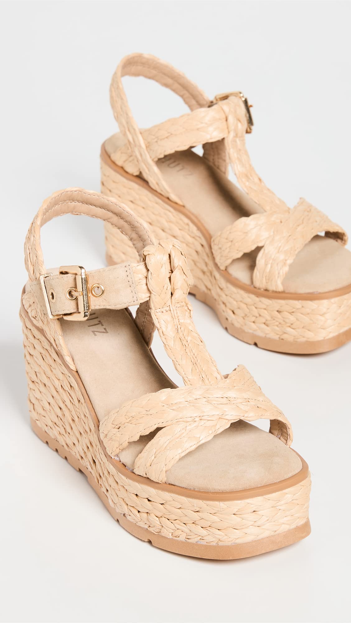 SCHUTZ Women's Panna Wedges, Light Nude, Tan, 9 Medium US