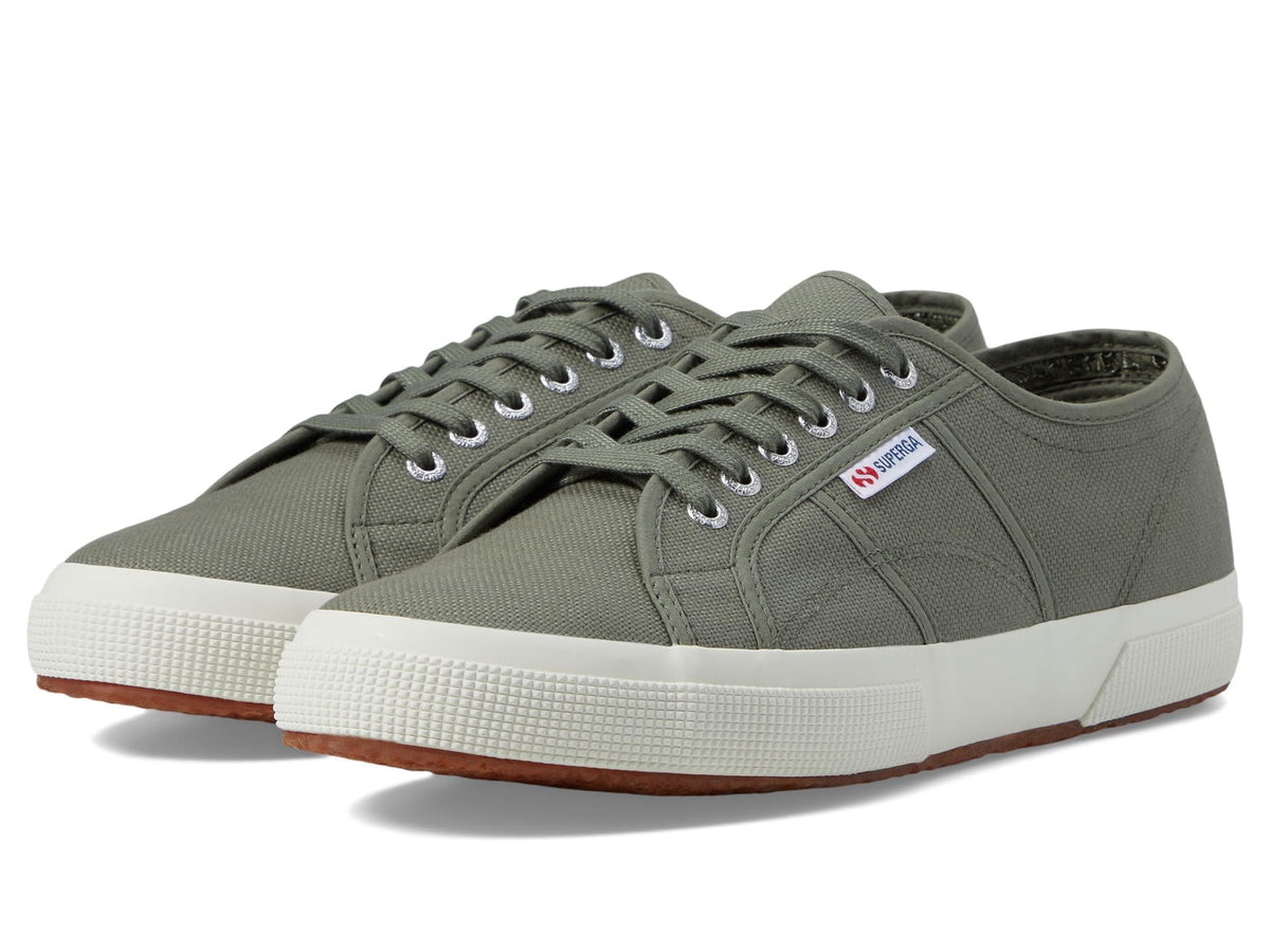 Superga 2750 COTU Classic Sneaker - Unisex Sneakers - Soft Textile Lining - Cushioned Footbed - Metal Eyelets Grey Greenish/Full Avorio EU 44 (US Men's 10.5) Medium