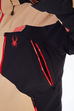 Spyder Men's Leader Insulated Hooded Ski Snow Jacket, Tannin, Large