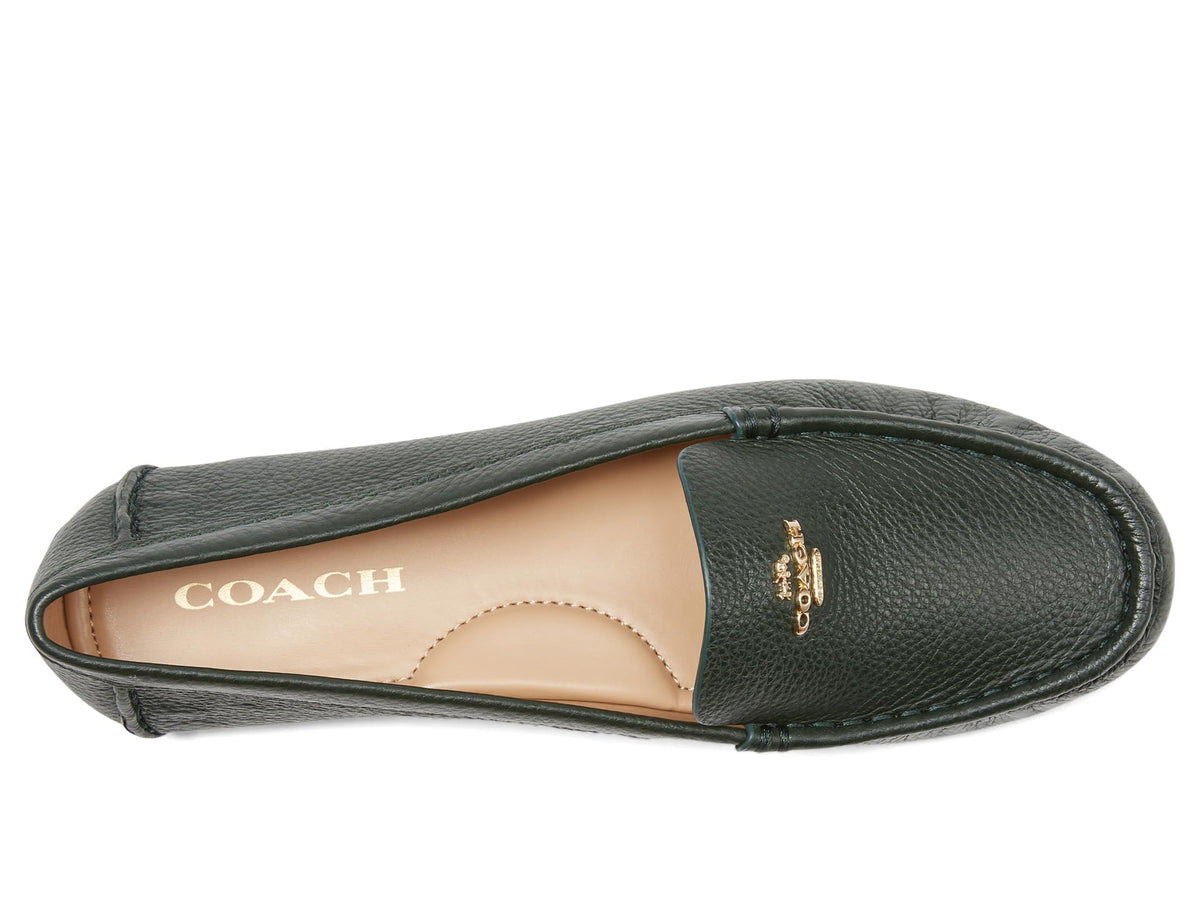 Coach® Marley Driver Women Loafers – Pebbled Leather Upper – Cushioned Footbed – Synthetic Lining – Gold Tone Amazon Green 7.5 B - Medium