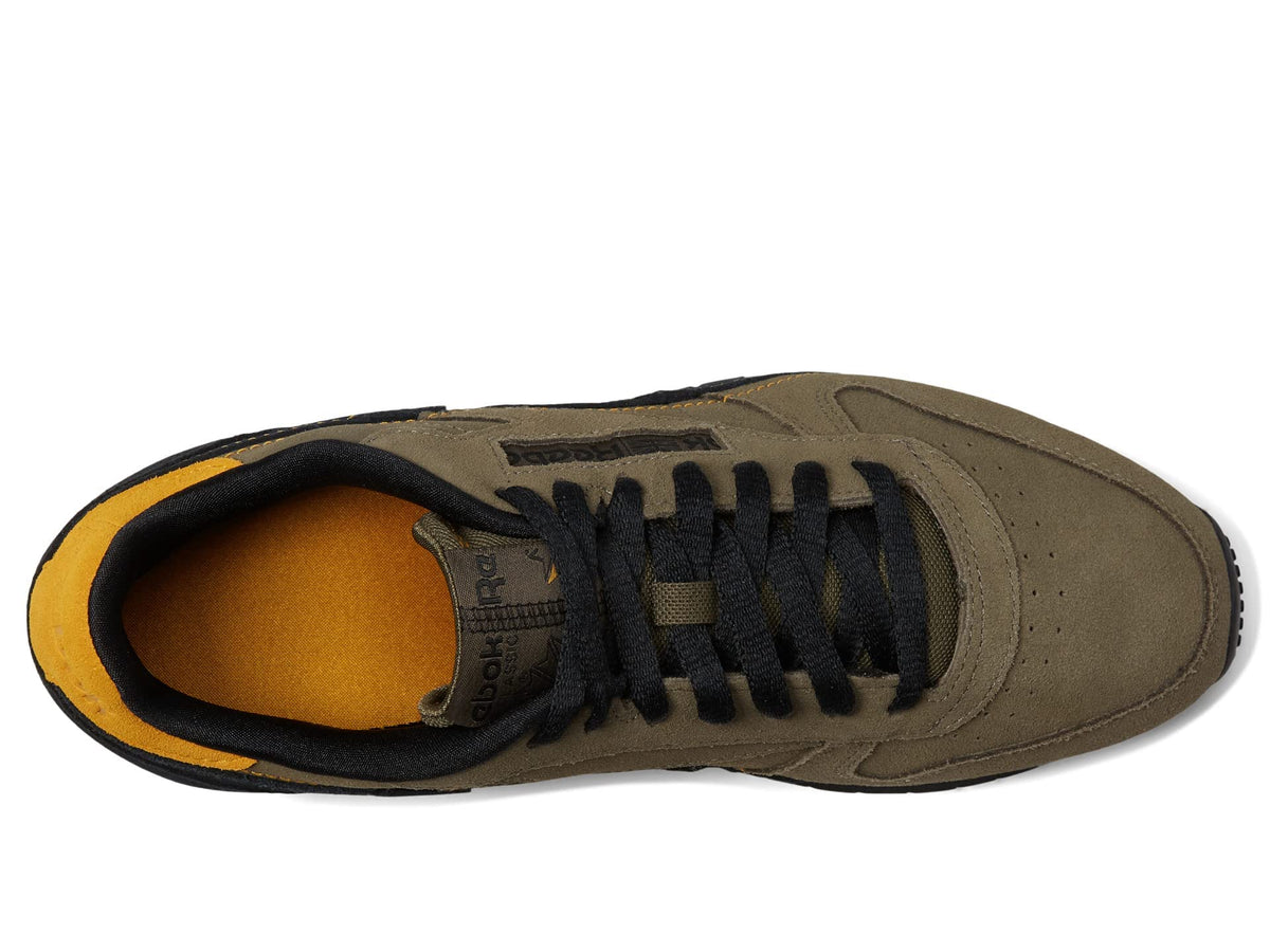 Reebok Classic Leather Army Green/Black/Bright Ochre Men's 11, Women's 12.5 Medium