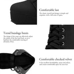 Women Autumn Round Toe Lace Up Ankle Buckle Chunky High Heel Platform Knight Boots (Black2, numeric_5_point_5)…