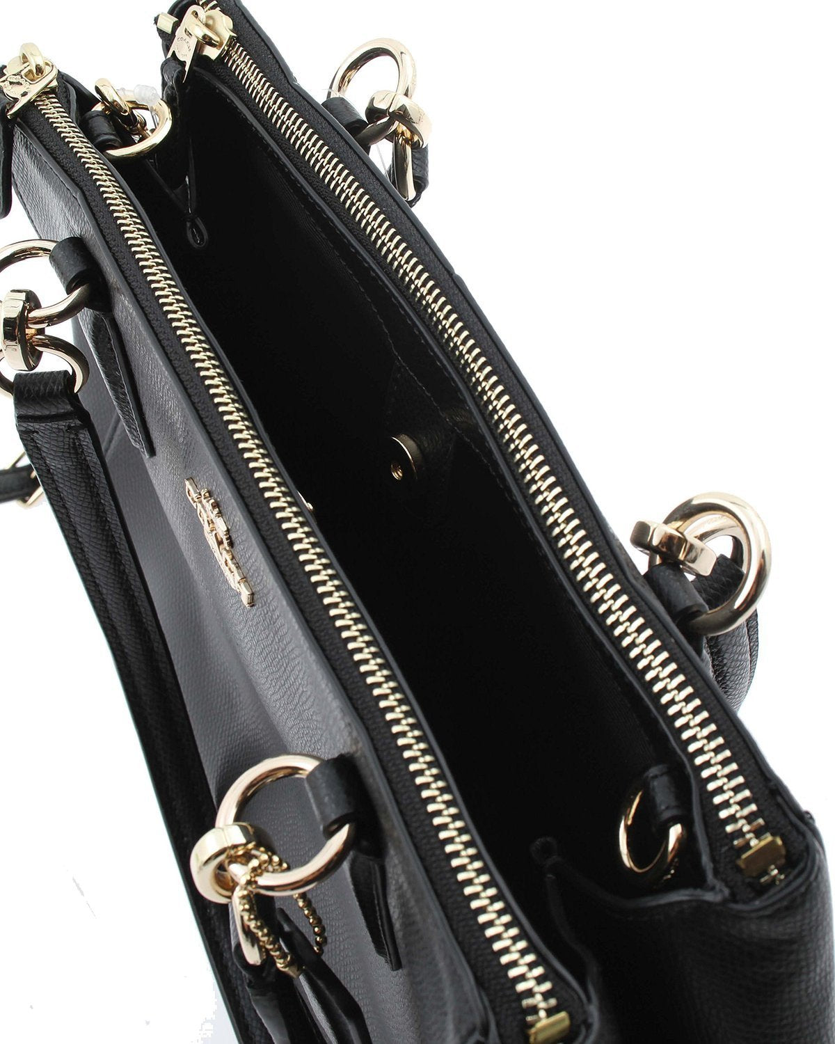 COACH Crossgrain Leather Christie Carryall Shoulder Bag Handbag Black 36606