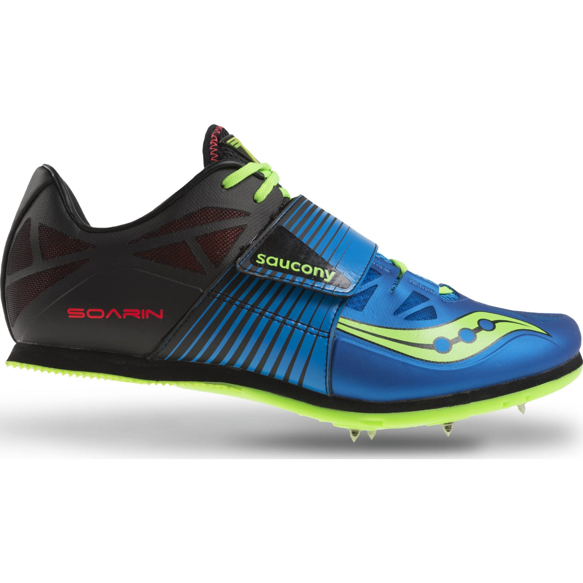 Saucony mens Soarin J2 Track Shoe, Blue/Slime, 12.5 US