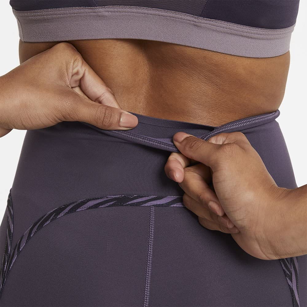 Nike Women's One Luxe Icon Clash Training Leggings (Dark Raisin/Black, X-Small)