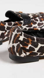 Tory Burch Women's Ballet Loafers, Leopard/Perfect Black, 9.5 Medium US