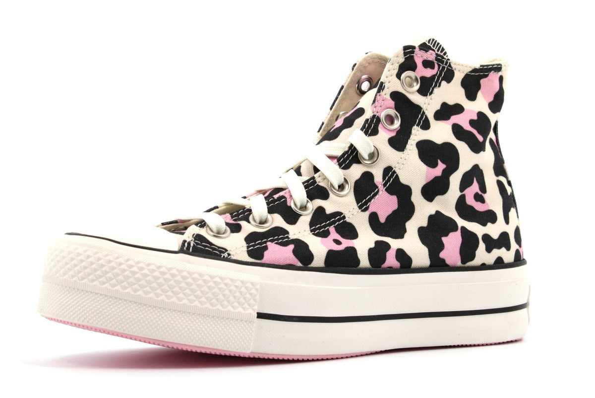 Converse Women's Lift Canvas High Top Platform Sneakers, Leopard Print, 8.5 US