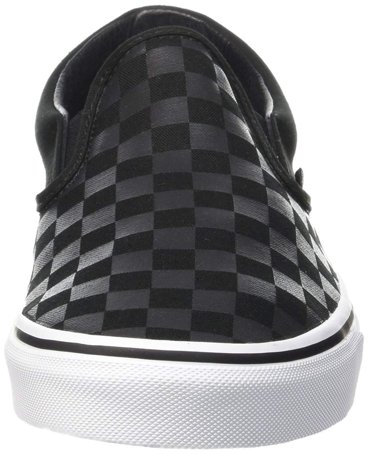 Vans Unisex Classic Slip-On (Checkerboard) Black/Black Skate Shoe 5.5 Men US / 7 Women US