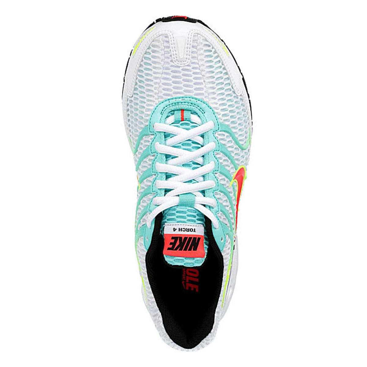 Nike Women's Air Max Torch 4 Running Shoe (10, White/Black-Volt-Laser Crimson)