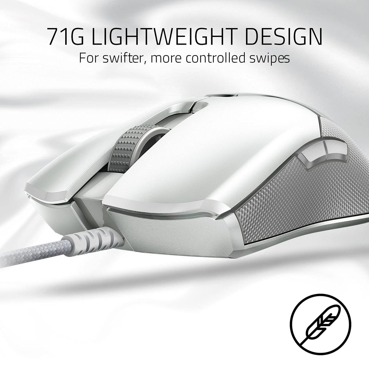 Razer Viper - Light Esports Gaming Mouse (Light ambidextrous Gamer Mouse with 69g Weight, Speedflex Cable, Optical 5G Sensor, Integrated DPI Memory and RGB Chroma Lighting) White