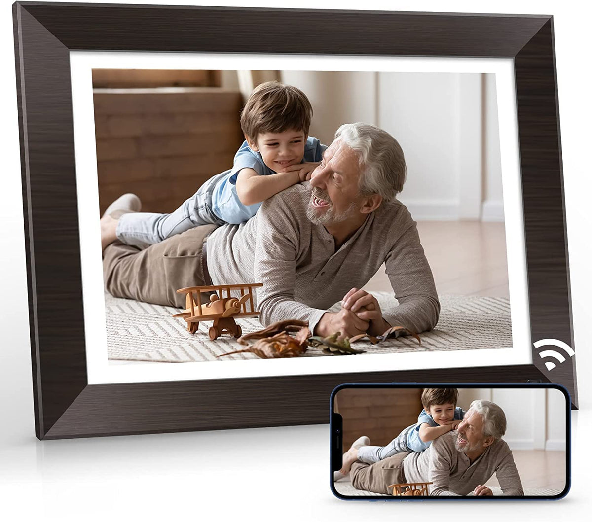 NexFoto 11 Inch Smart 32GB Digital Picture Frame 1080P, Wi-Fi Photo Frame with IPS Touch Screen, Motion Sensor, Easy Setup to Share Photos or Videos via App Email Instantly, Gift for Grandparents