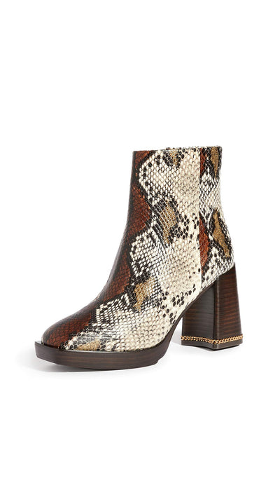 Tory Burch Women's Ruby 90mm Booties, Aspen Multi Printed Snake, 7 Medium US