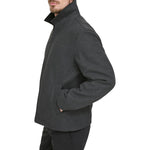 Dockers Men's Wool Blend Zip Up Jacket with Quilted, Charcoal (Without Bib)