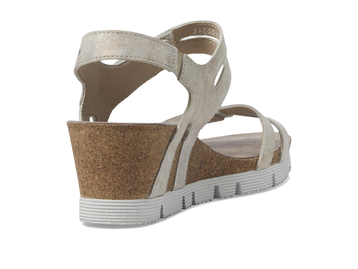 Mephisto Women's Emelia Wedge Sandal, Light Taupe Monaco, 8