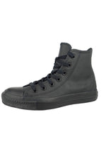 Converse Women's Chuck Taylor All Star Leather Hi Sneaker, Black Mono, 3.5