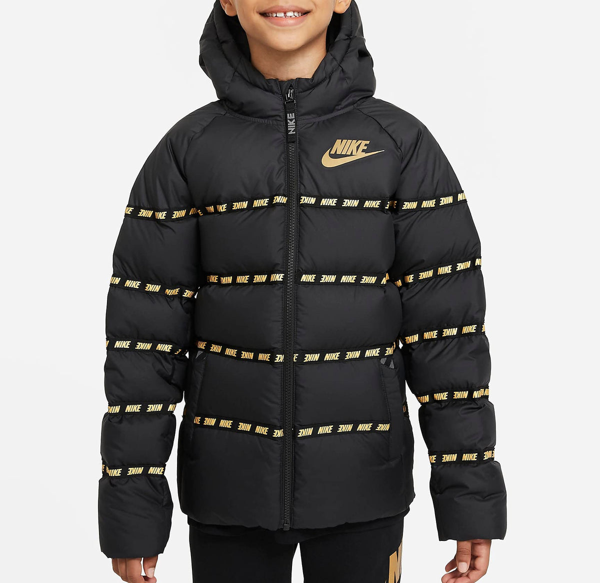 Nike Youth Unisex Kids Sportswear Down Puffer Jacket (Black, X-Large)