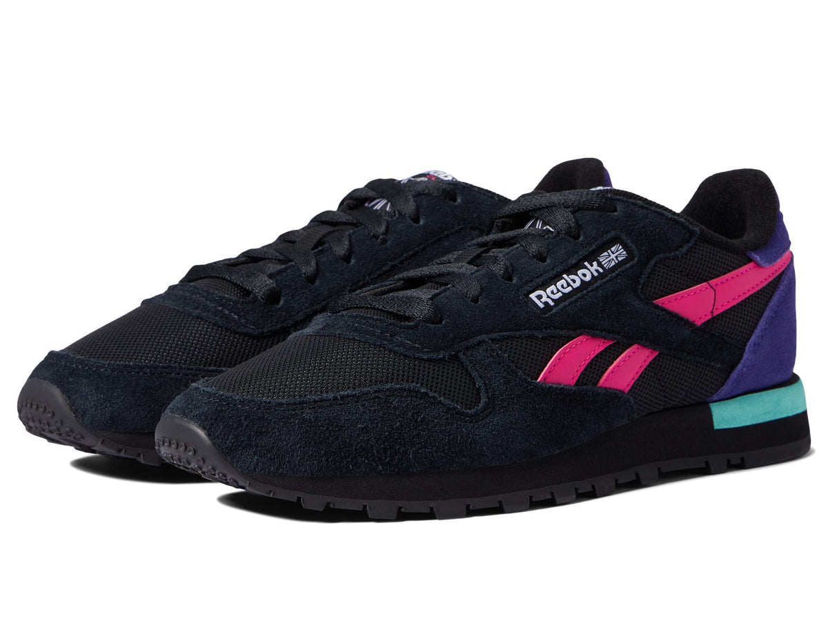 Reebok Classic Leather Black/Proud Pink/Bold Purple 8.5 B (M)