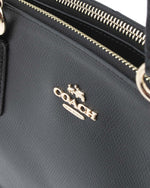 COACH Crossgrain Leather Christie Carryall Shoulder Bag Handbag Black 36606