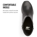 Sorel Women's Joan of Arctic Wedge III Moto Boot — Black, Sea Salt — Waterproof Leather Wedge Boots — Size 10