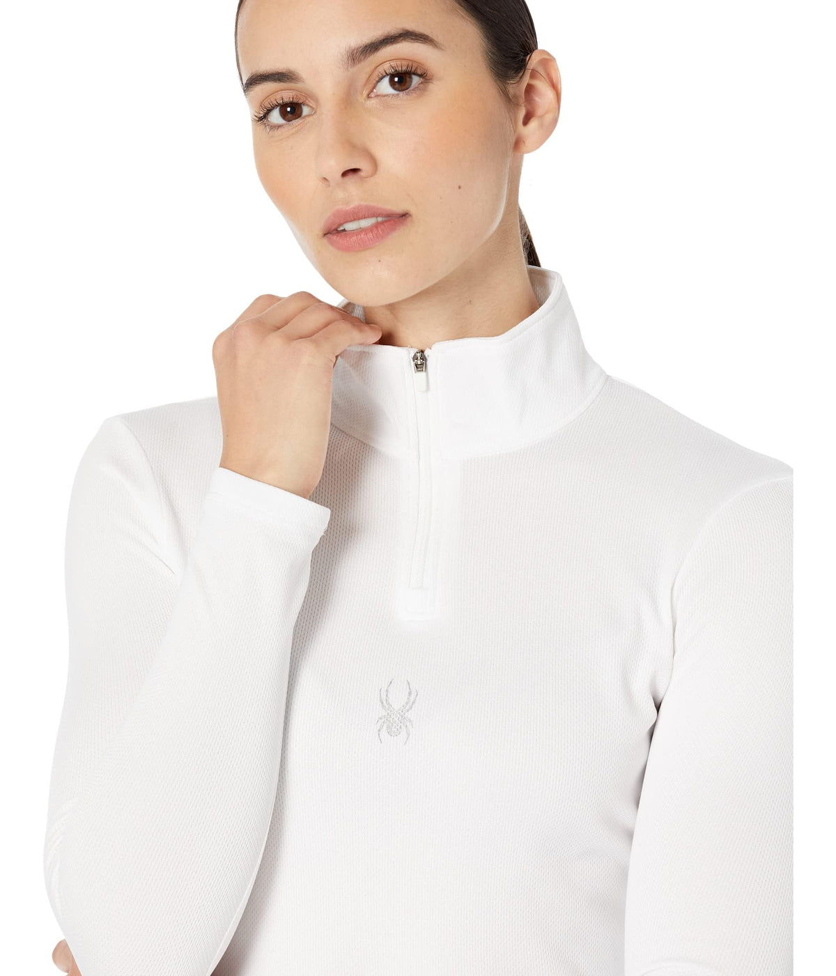 Spyder Womens Tempting HalfZip T-Neck X-Small White/White