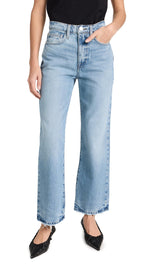 FRAME Women's Le Jane Crop Jeans, Rhode Grind, Blue, 30