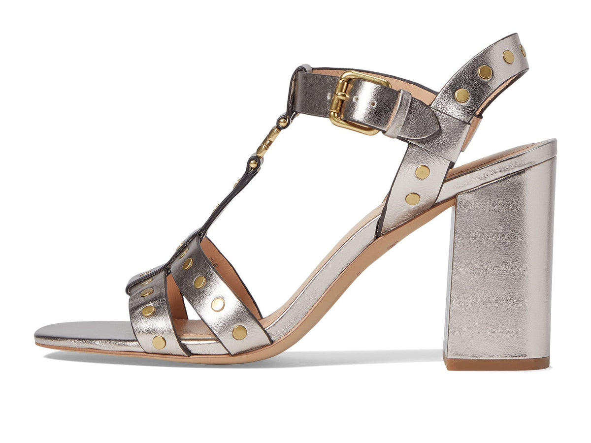 COACH Margaret Metallic Leather Sandal Champagne 7 B (M)